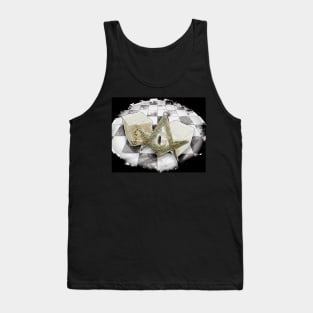 Masonic symbols, with chess board, square and compass, G letter and stones. Tank Top